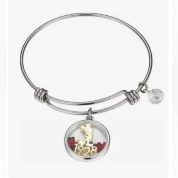NEW Disney Mickey Mouse 1928 Shaker Bracelet Silver Bangle Stainless True 90th - Picture 3 of 7
